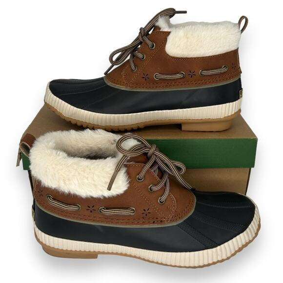 NEW JBU Jambu Sherpa duck boots size 7 Winter Water Resistant Duck Bootie Brown - Picture 1 of 10